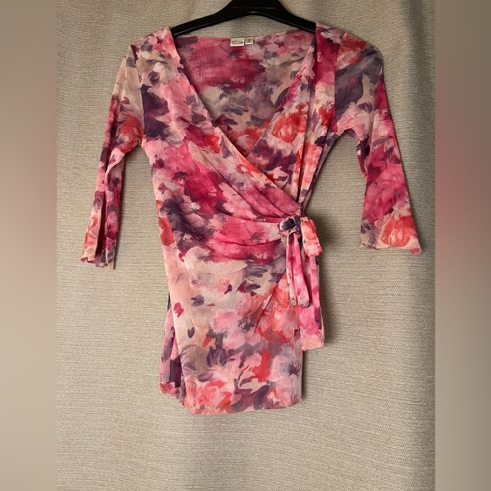 Johnny Heaven Mesh Material Romantic Floral 90’s‎ Y2k 2000’s Top Blouse